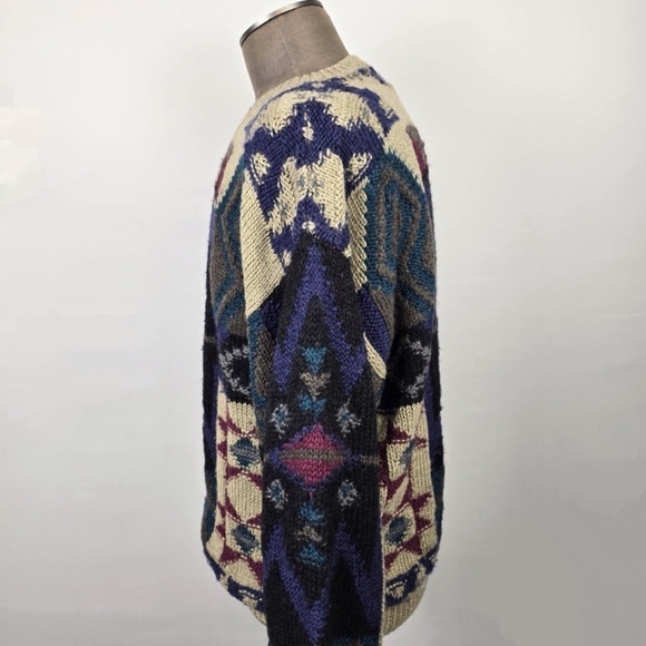 Vintage BOSTON TRADERS LIMITED EDITION  Hand Knitted Wool Sweater Men's XL - Picture 4 of 8